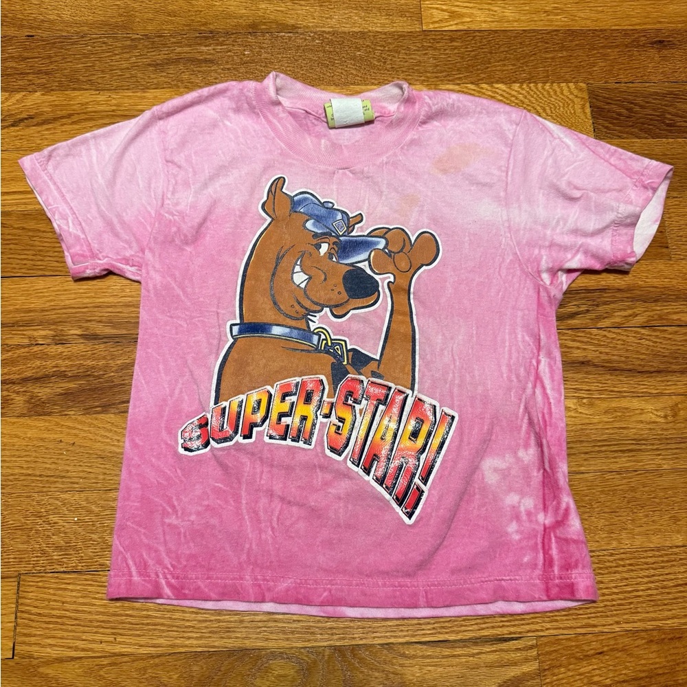 Vintage Scooby Doo Cartoon Network Pink Kids Med 5/6 Retro Cartoon T Shirt